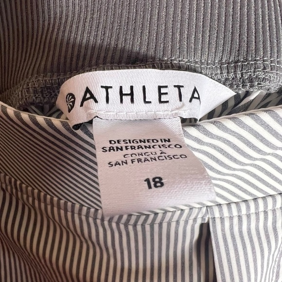 Athleta Brooklyn Textured Ankle Pant White Stripe, Size 18 - Picture 3 of 14